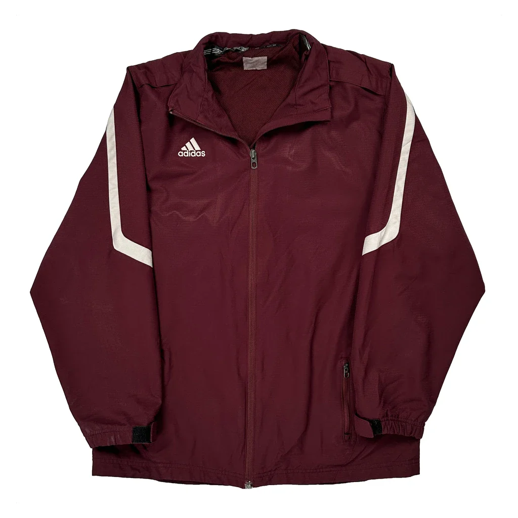 Adidas Windbreaker - XL Burgundy Polyester