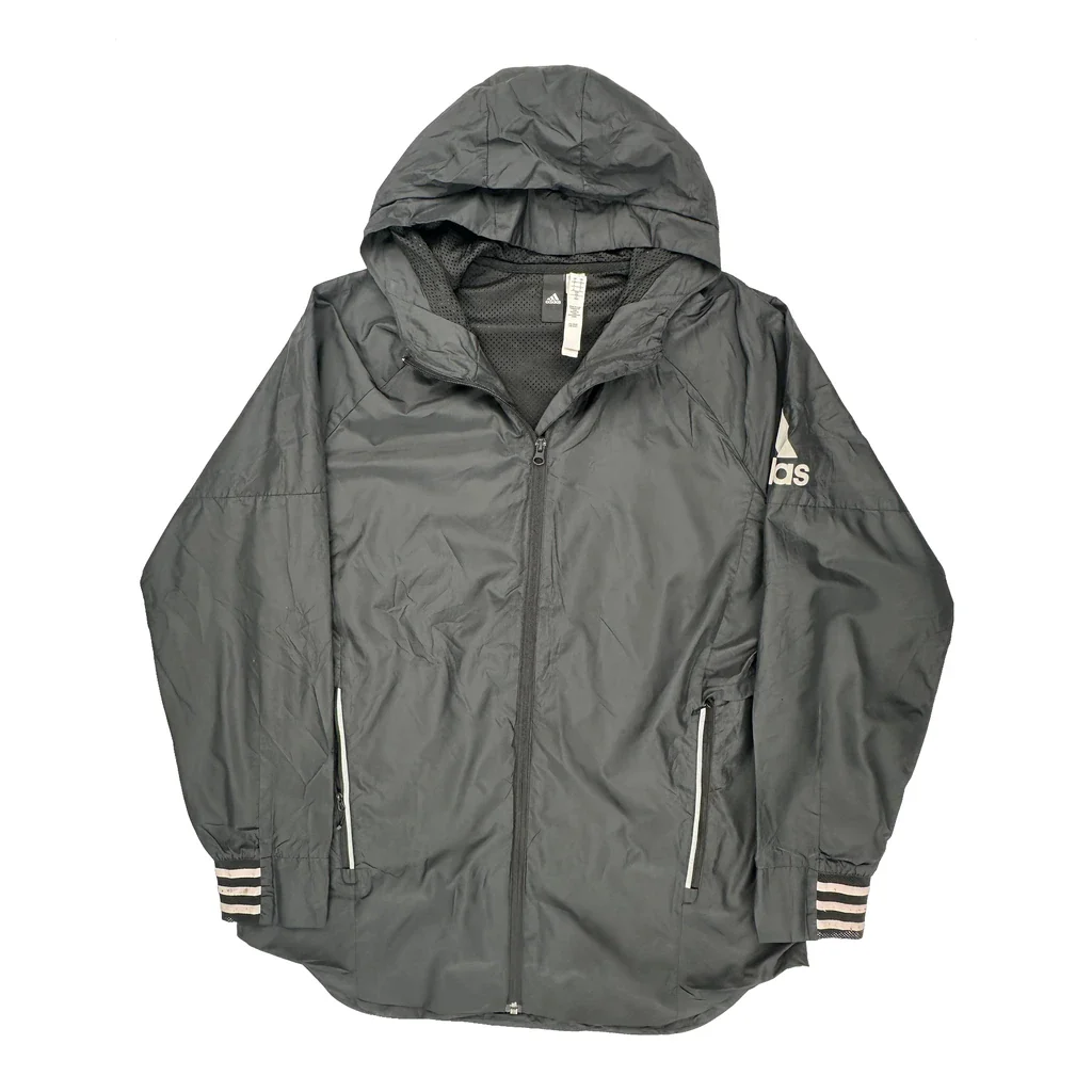 Adidas Windbreaker - Large Gray Polyester