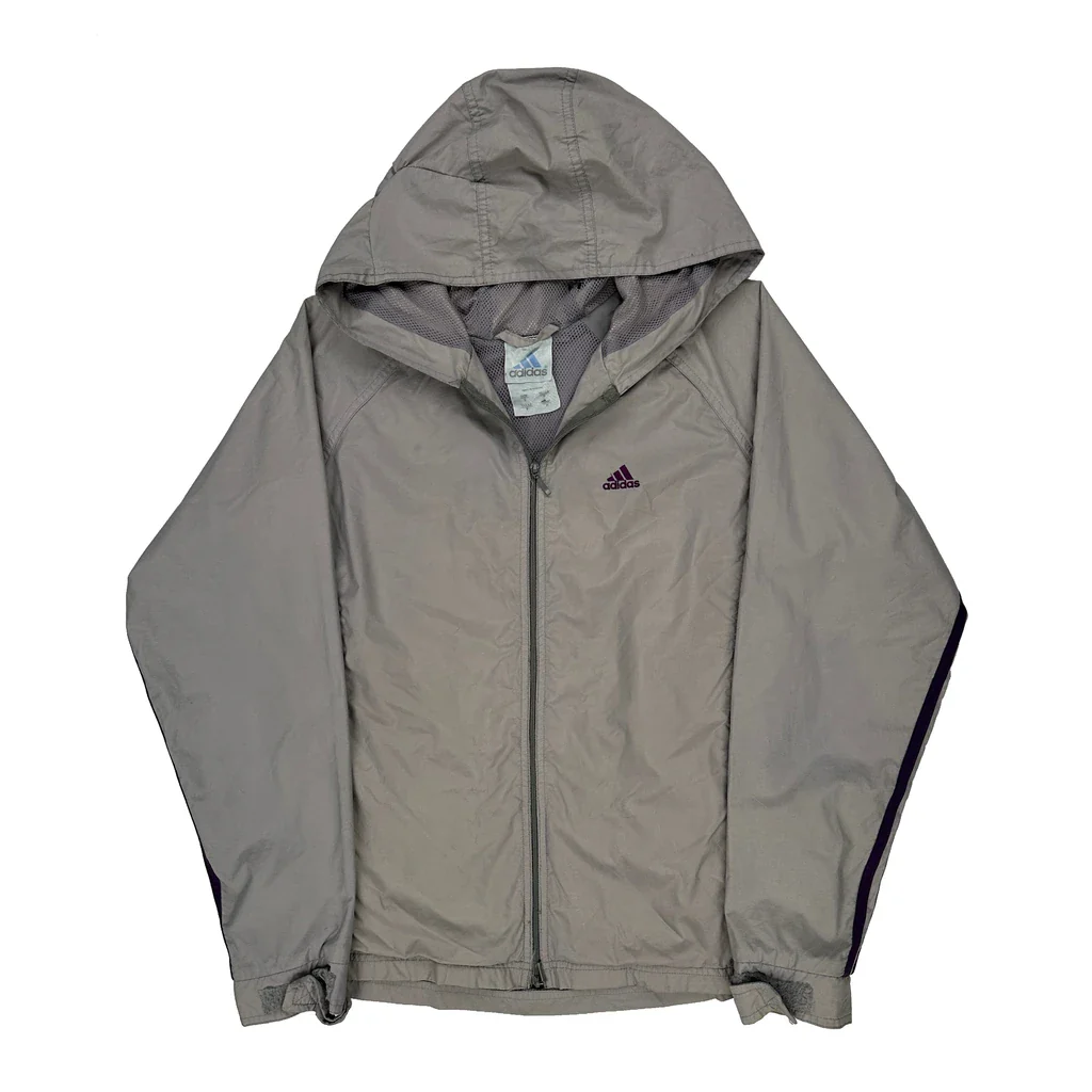 Adidas Windbreaker - Small Grey Polyester