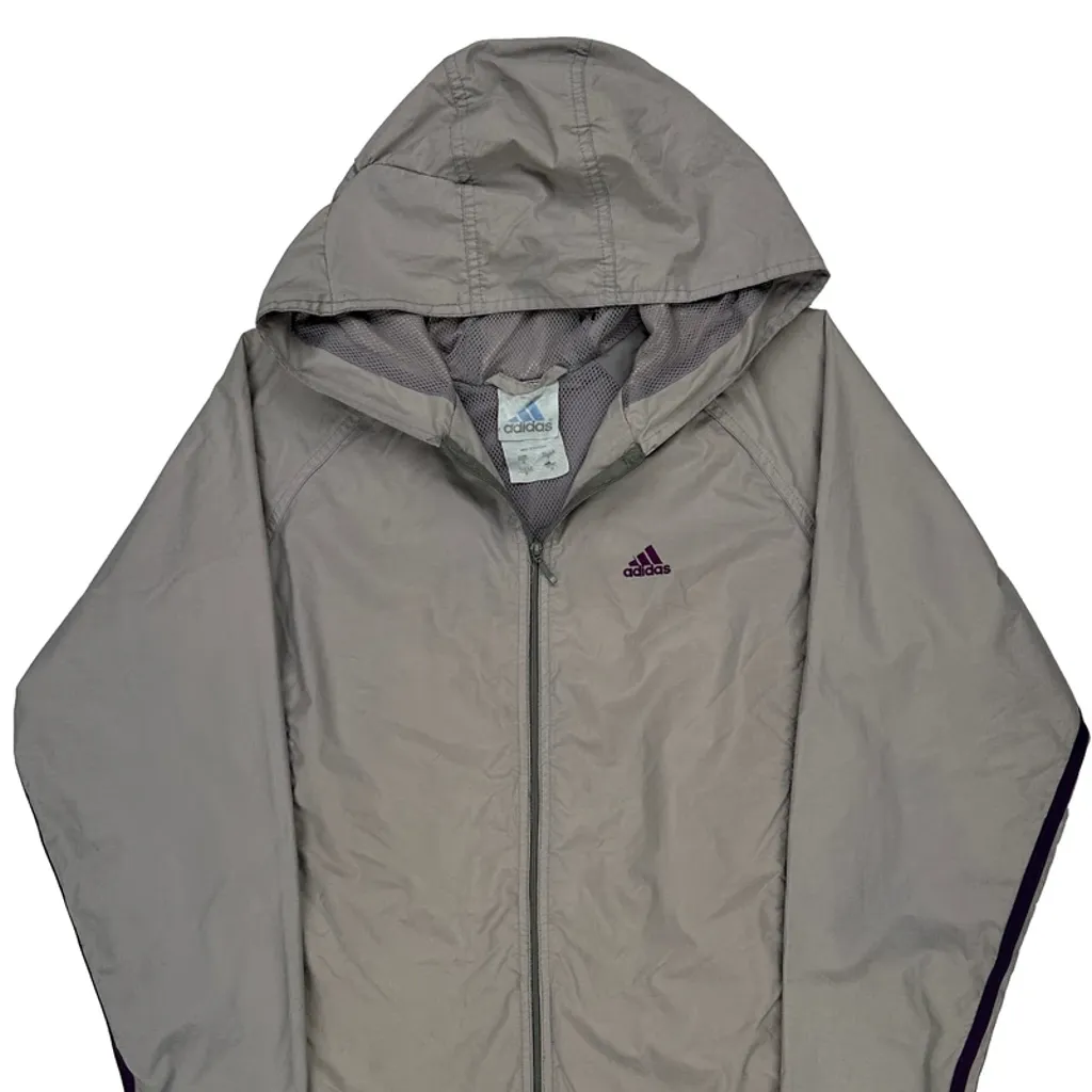 Adidas Windbreaker - Small Grey Polyester - Image 5