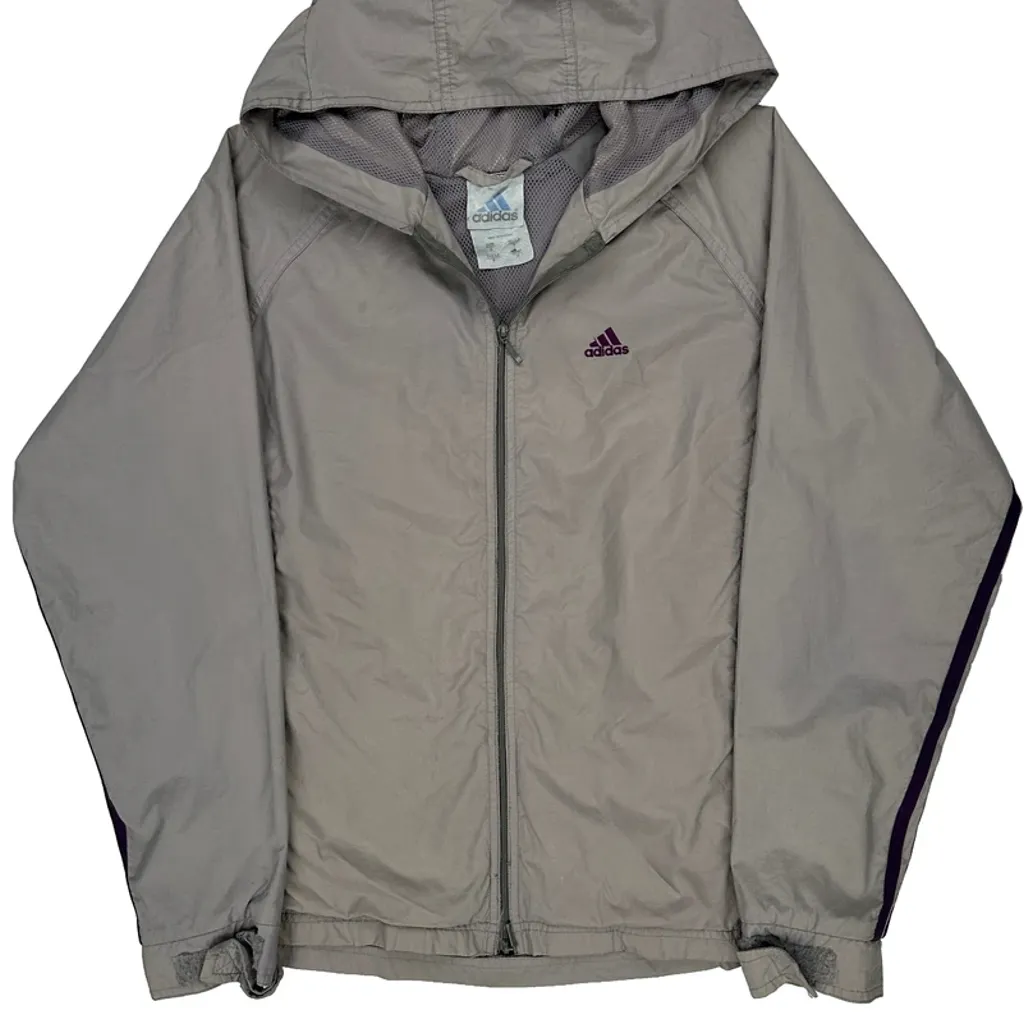 Adidas Windbreaker - Small Grey Polyester - Image 6