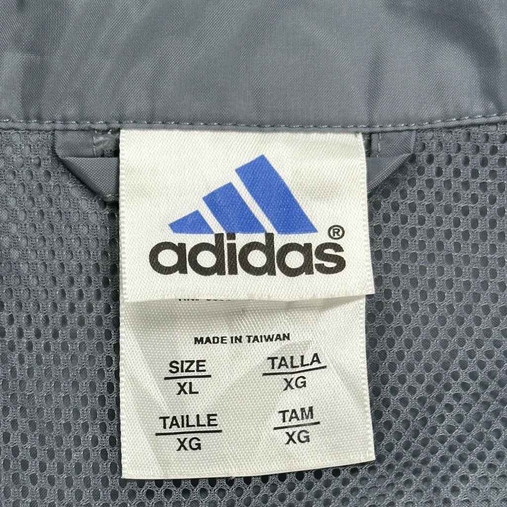Adidas Striped Windbreaker - XL Grey Polyester - Image 3