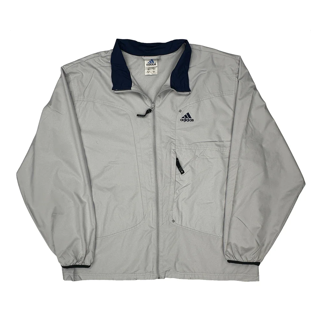 Adidas Windbreaker - XL Grey Polyester
