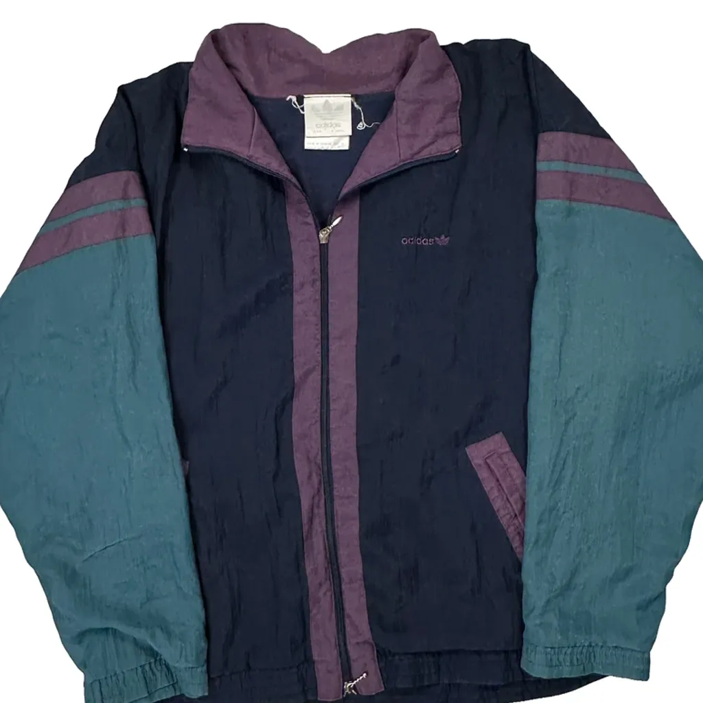 Adidas Spellout Windbreaker - Large Navy Nylon - Image 4