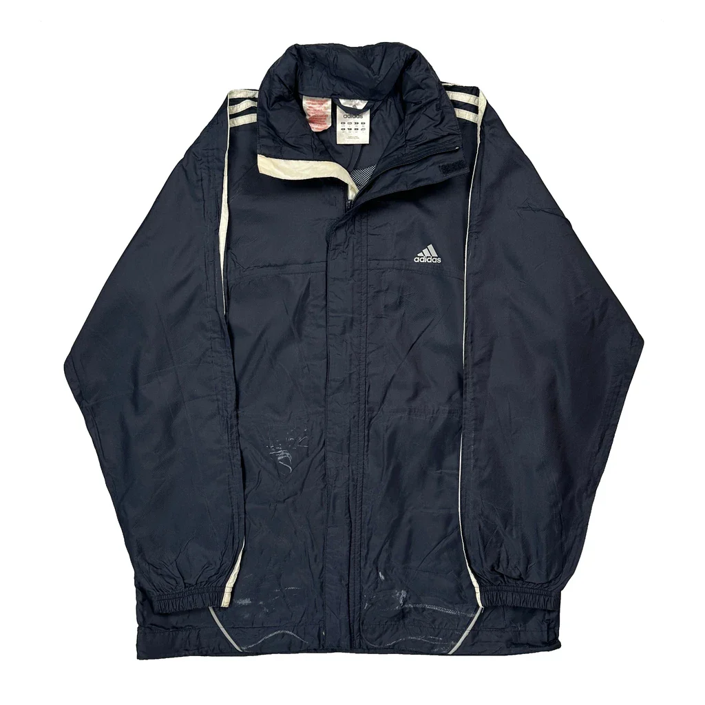 Adidas Windbreaker - Large Navy Polyester