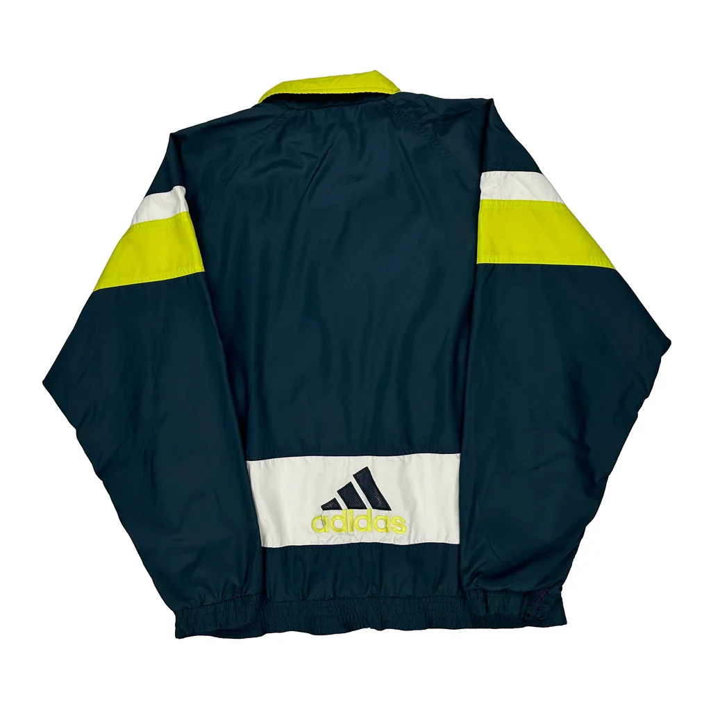 Adidas Striped Windbreaker - Medium Navy Polyester - Image 2