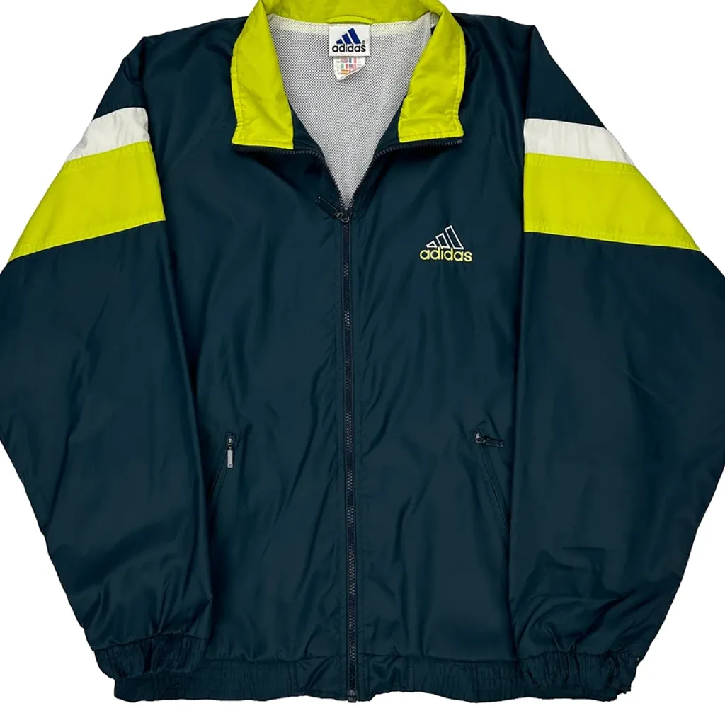 Adidas Striped Windbreaker - Medium Navy Polyester - Image 6