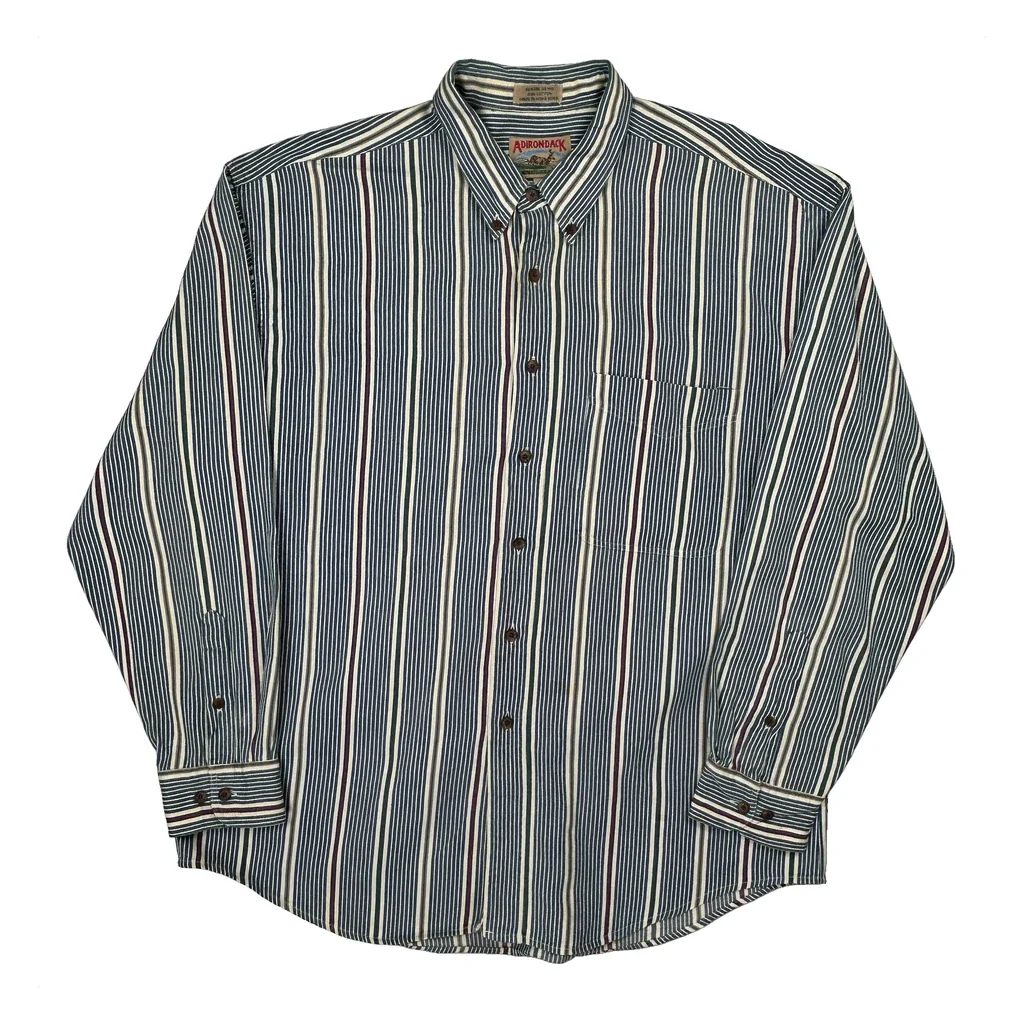 Adirondack Striped Shirt - XL Blue Cotton