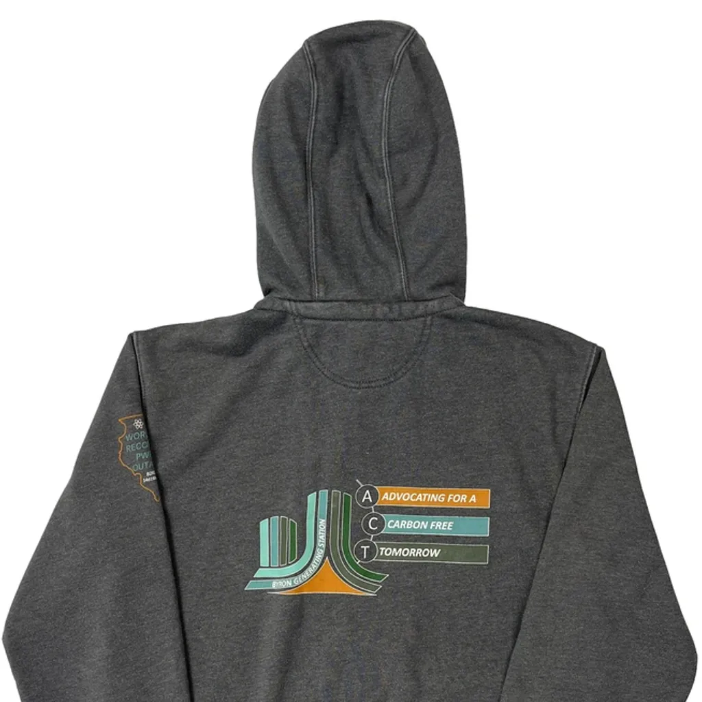 Advocating For A Carbon Free Tomorrow Carhartt Graphic Hoodie - Small Grey Cotton - Image 6
