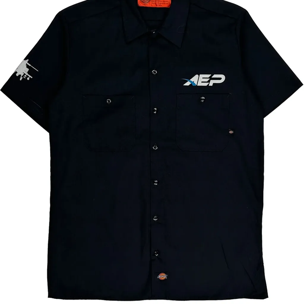 Aep Logo Dickies Short Sleeve Shirt - Medium Black Polyester Blend - Image 4