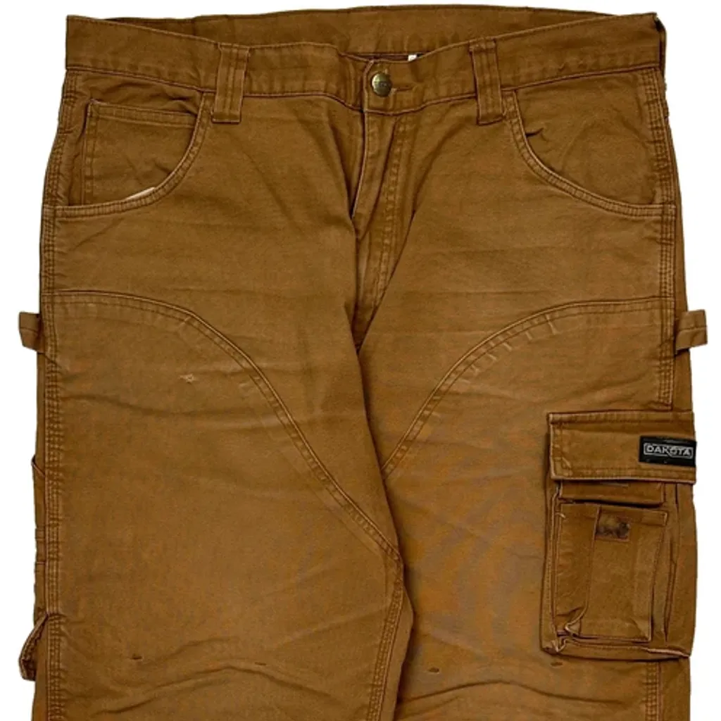Aeropostale Double Knee Carpenter Trousers - 36W 31L Brown Cotton - Image 9