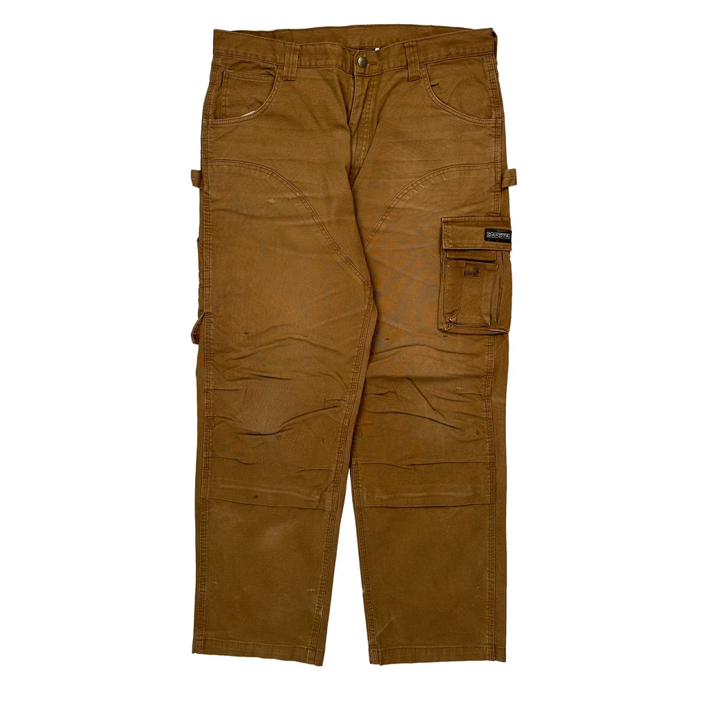 Aeropostale Double Knee Carpenter Trousers - 36W 31L Brown Cotton - Image 2
