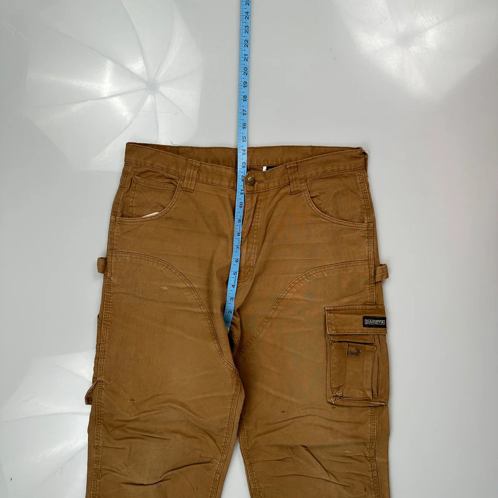 Aeropostale Double Knee Carpenter Trousers - 36W 31L Brown Cotton - Image 4