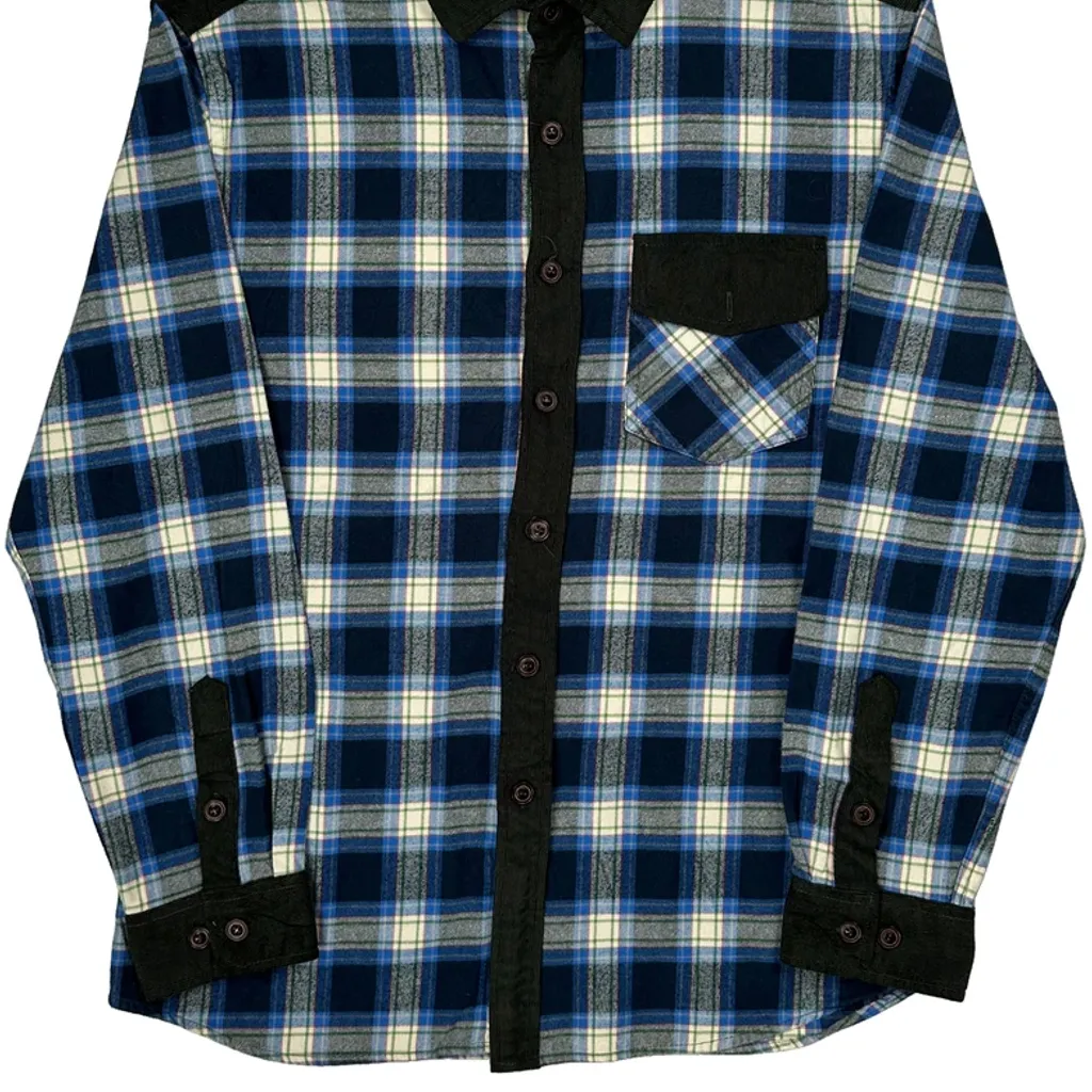 Afs Jeep Checked Flannel Shirt - Large Blue Cotton - Image 6