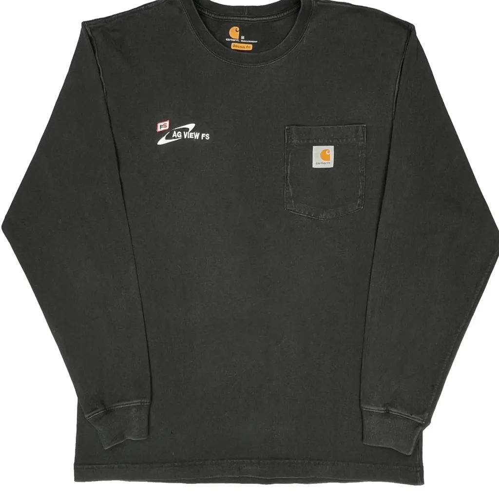Ag View Fs Carhartt Long Sleeve T-Shirt - Medium Black Cotton - Image 4