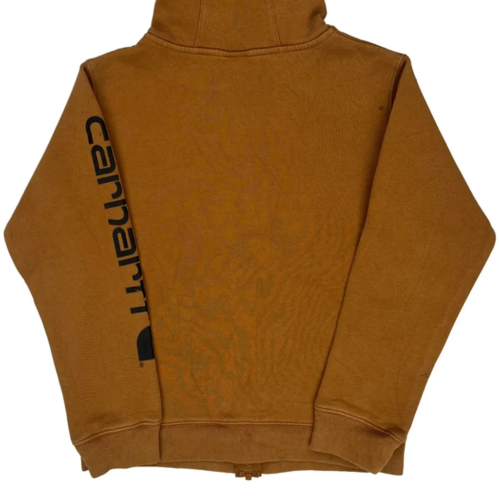 Age 10-12 Carhartt Hoodie - Medium Brown Cotton - Image 6