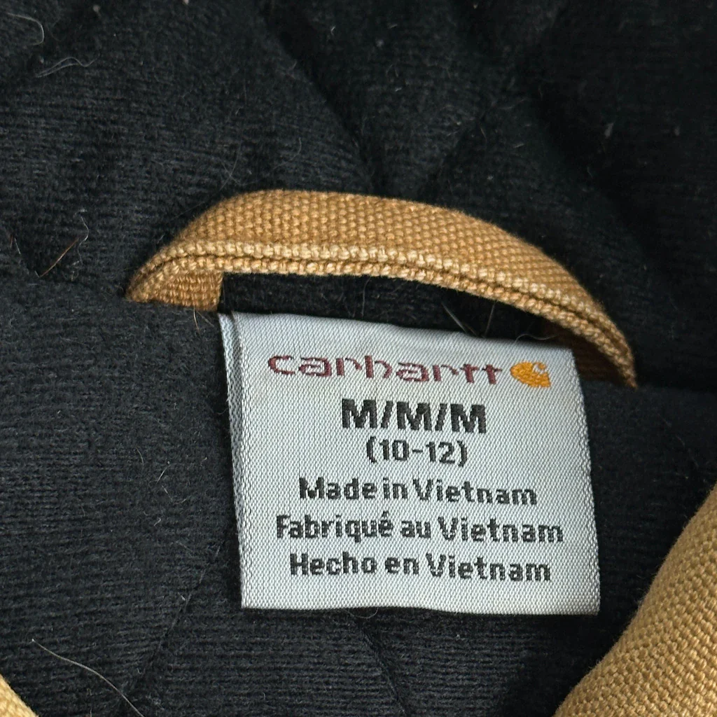 Age 10-12 Carhartt Jacket - Medium Brown Cotton - Image 3