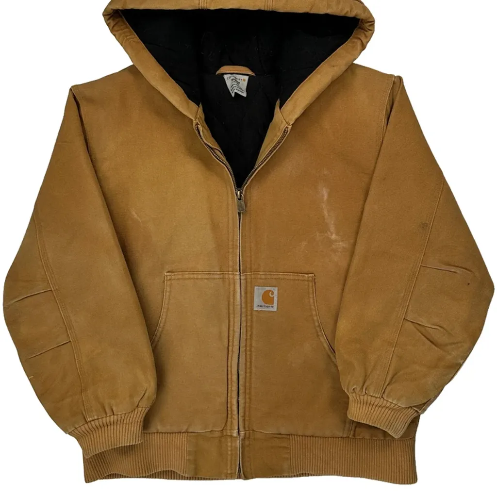 Age 10-12 Carhartt Jacket - Medium Brown Cotton - Image 4