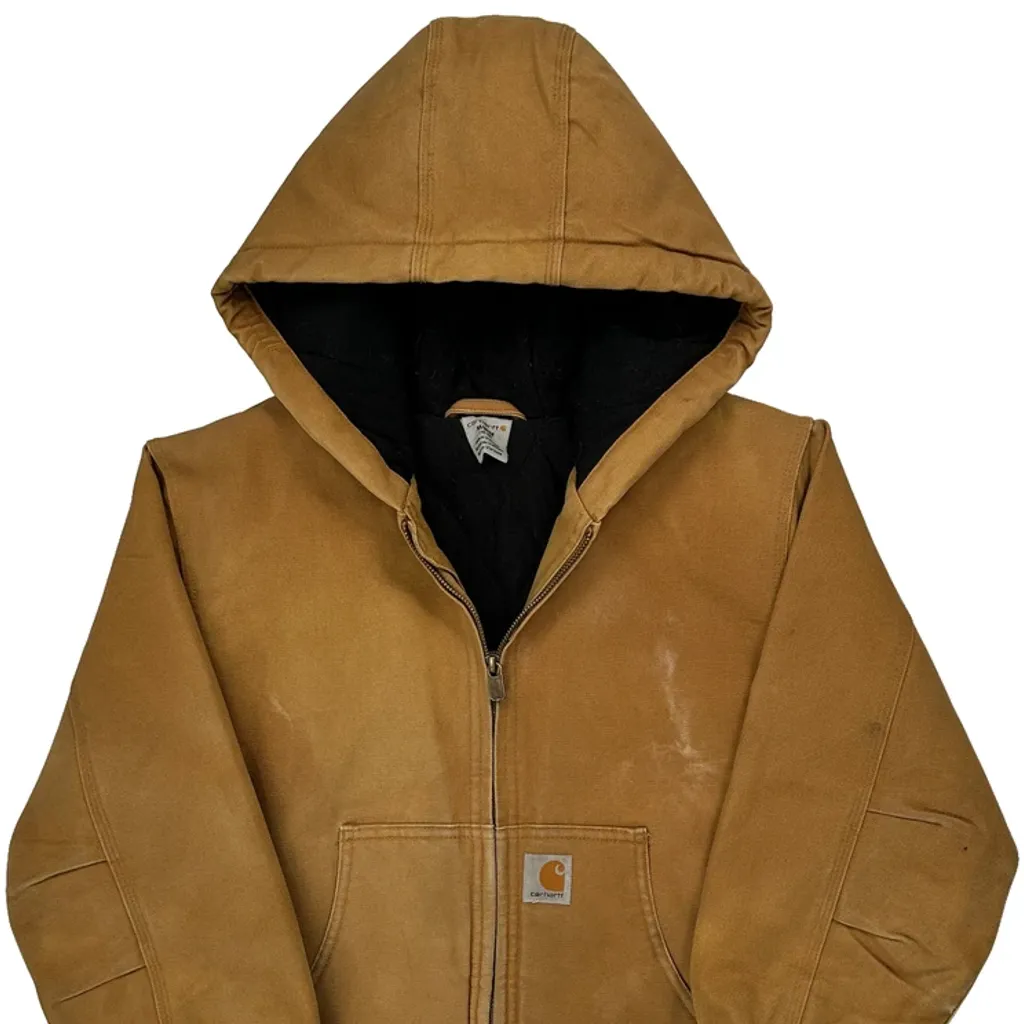 Age 10-12 Carhartt Jacket - Medium Brown Cotton - Image 5