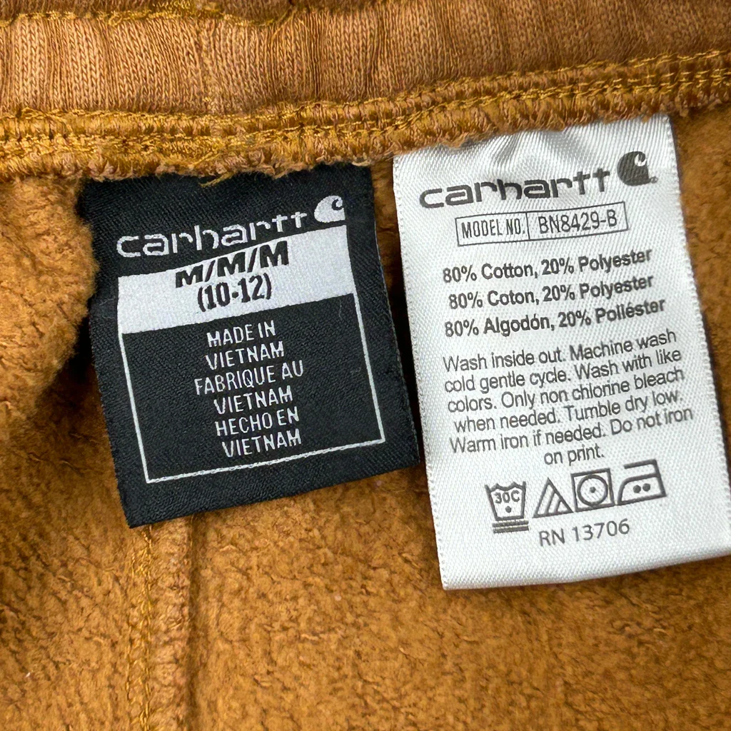 Age 10-12 Carhartt Joggers - Medium Brown Cotton Blend - Image 3