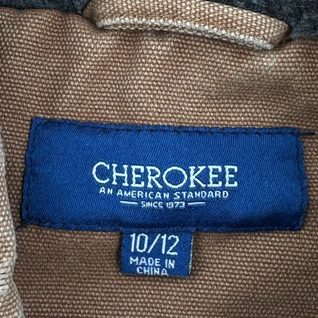 Age 10-12 Cherokee Jacket - Large Brown Cotton - Image 3