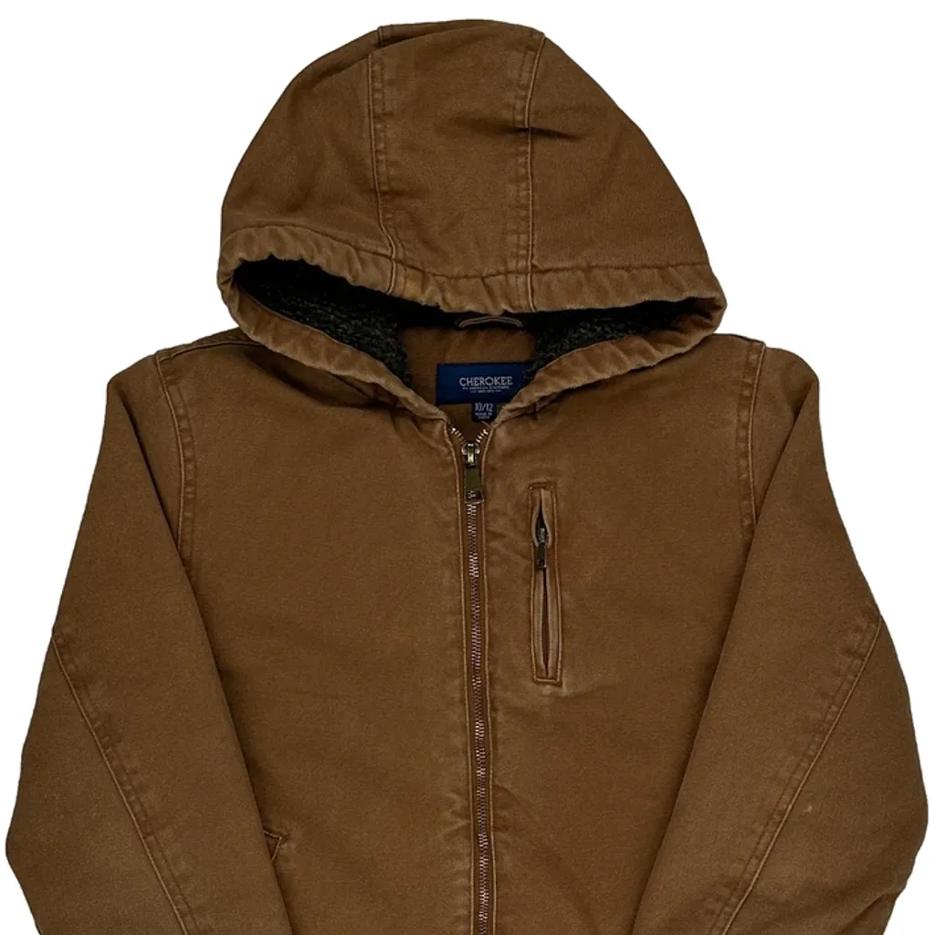 Age 10-12 Cherokee Jacket - Large Brown Cotton - Image 5