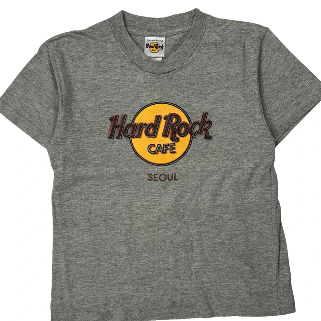Age 10-12 Hard Rock Cafe Graphic T-Shirt - Medium Grey Cotton - Image 5