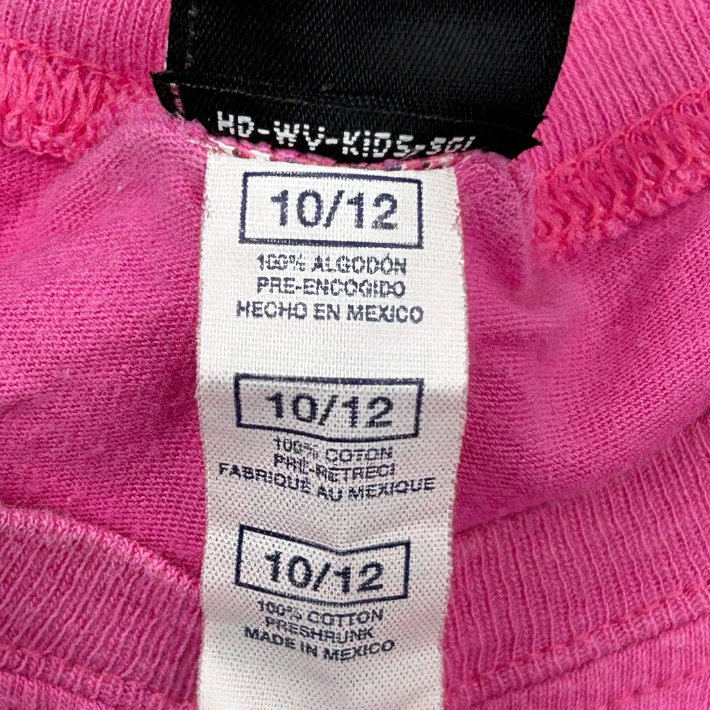 Age 10-12 Harley Davidson T-Shirt - Medium Pink Cotton - Image 4