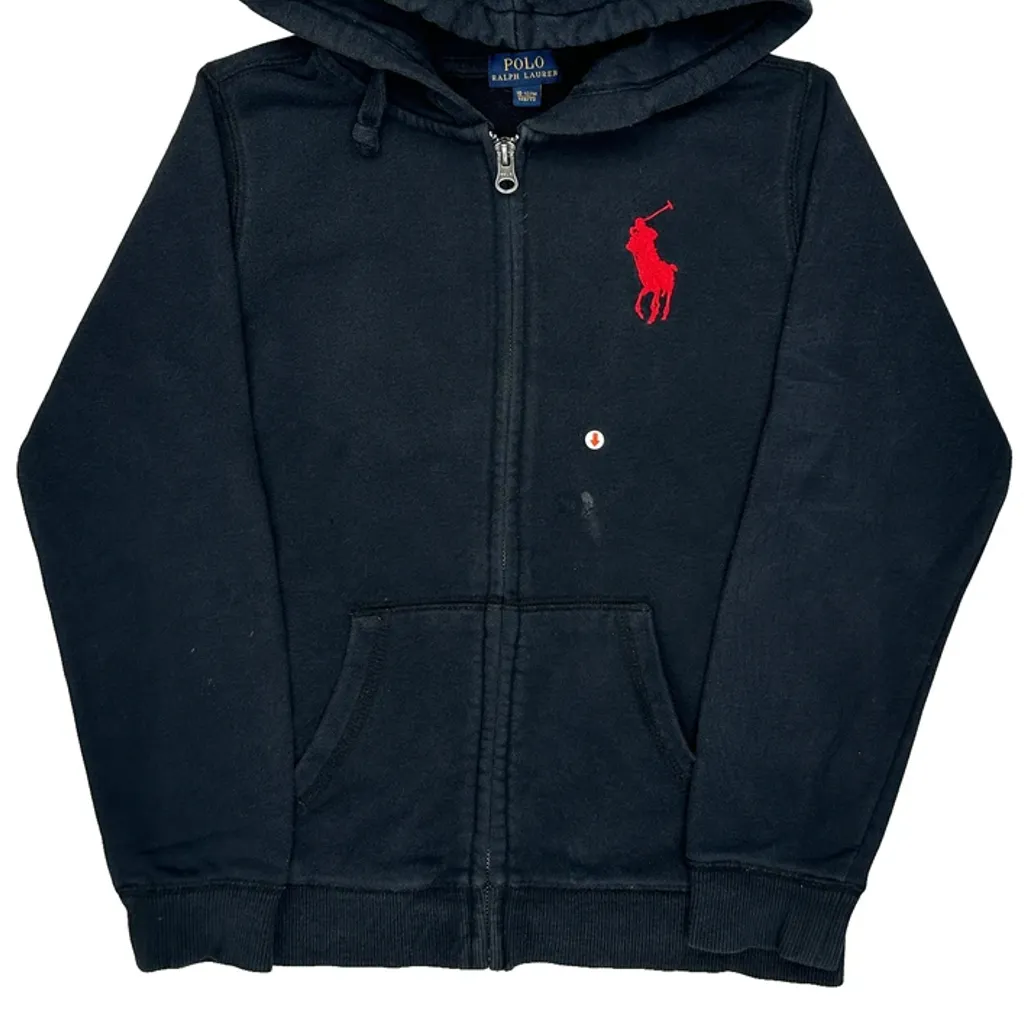 Age 10-12 Polo By Ralph Lauren Hoodie - Medium Black Cotton - Image 7