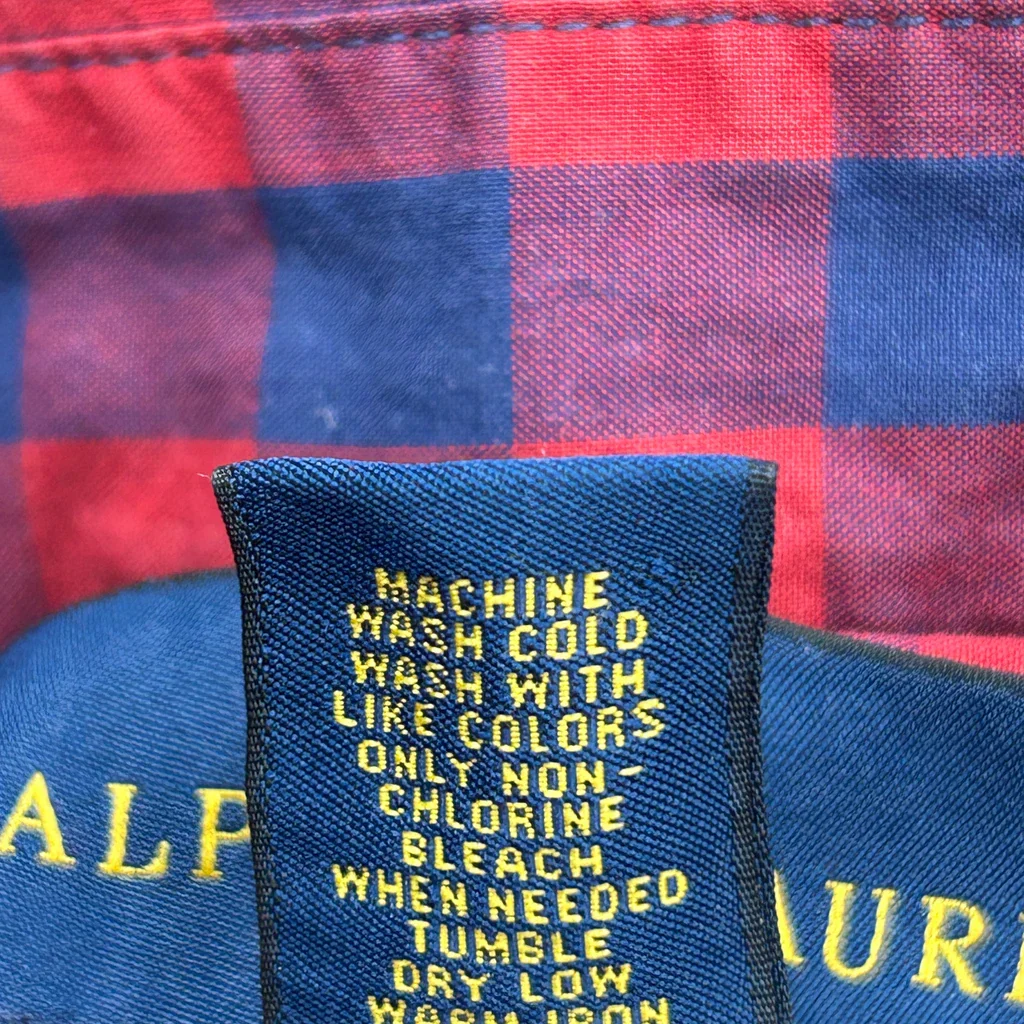 Age 10-12 Ralph Lauren Checked Shirt - Medium Red Cotton - Image 4