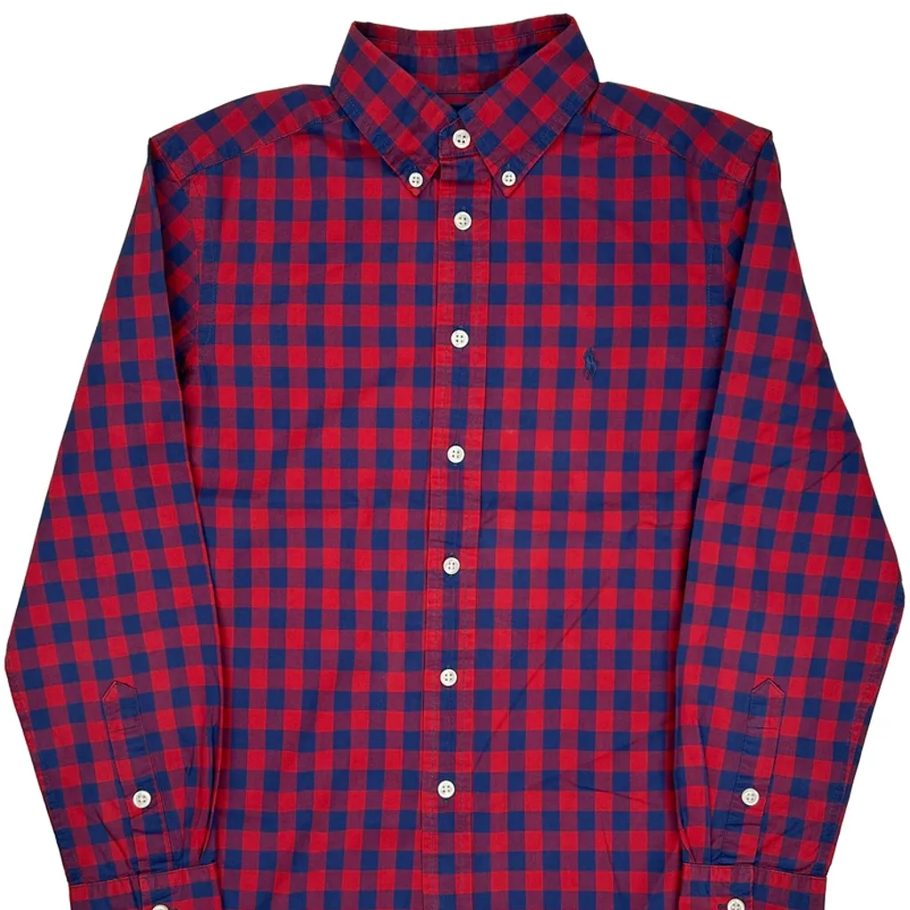 Age 10-12 Ralph Lauren Checked Shirt - Medium Red Cotton - Image 5