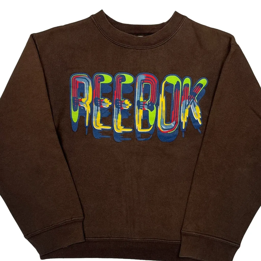Age 10-12 Reebok Sweatshirt - Medium Brown Polyester - Image 4