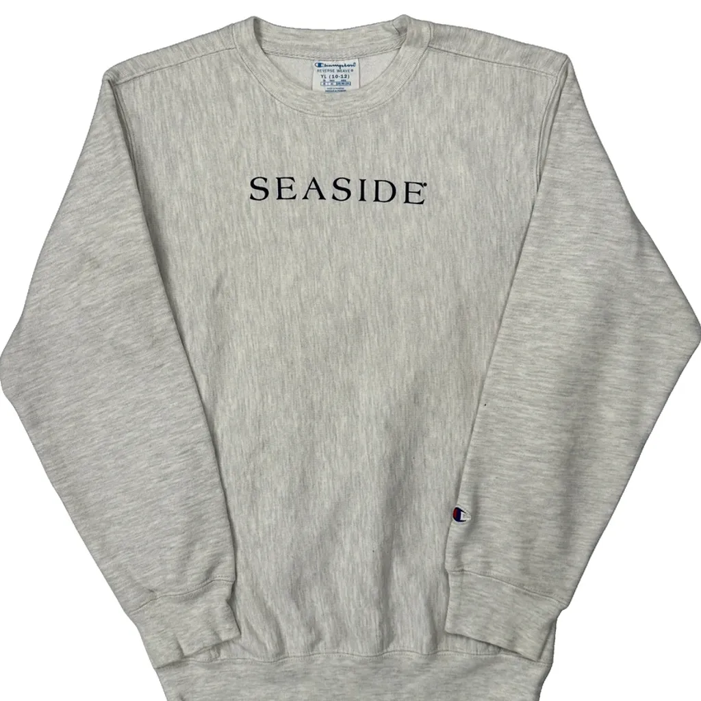 Age 10-12 Reverse Weave Champion Sweatshirt - XL Grey Cotton - Image 4