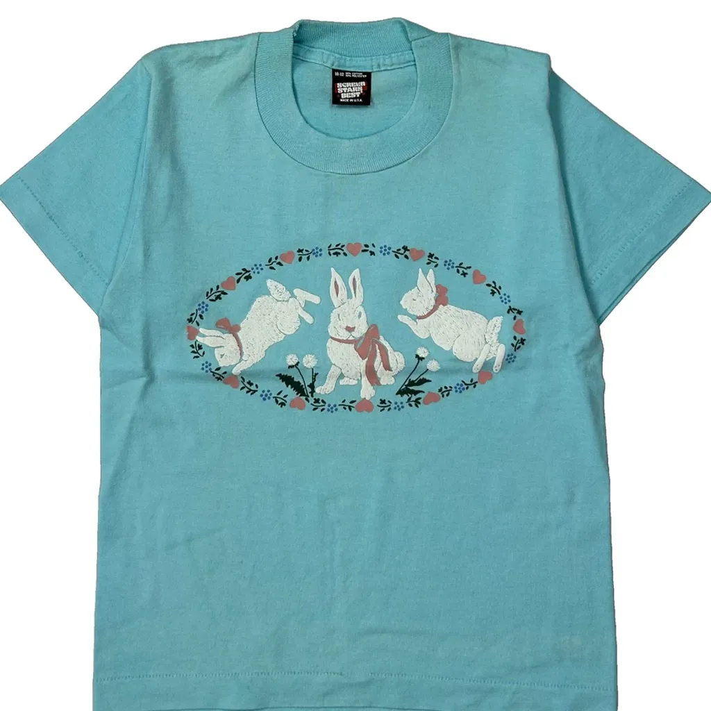 Age 10-12 Screen Stars T-Shirt - Medium Blue Cotton Blend - Image 4
