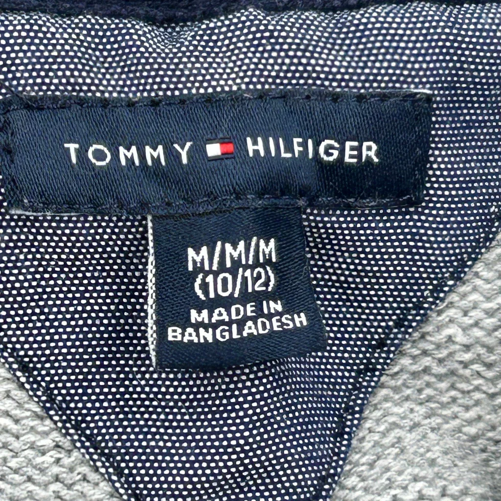 Age 10-12 Tommy Hilfiger 1/4 Zip - Medium Gray Cotton - Image 3