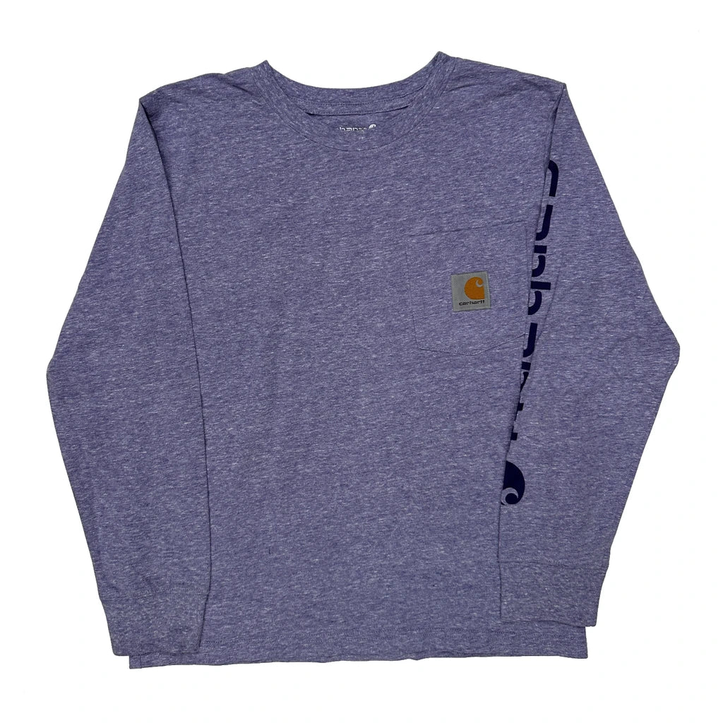Age 10 Carhartt Long Sleeve T-Shirt - Medium Purple Cotton