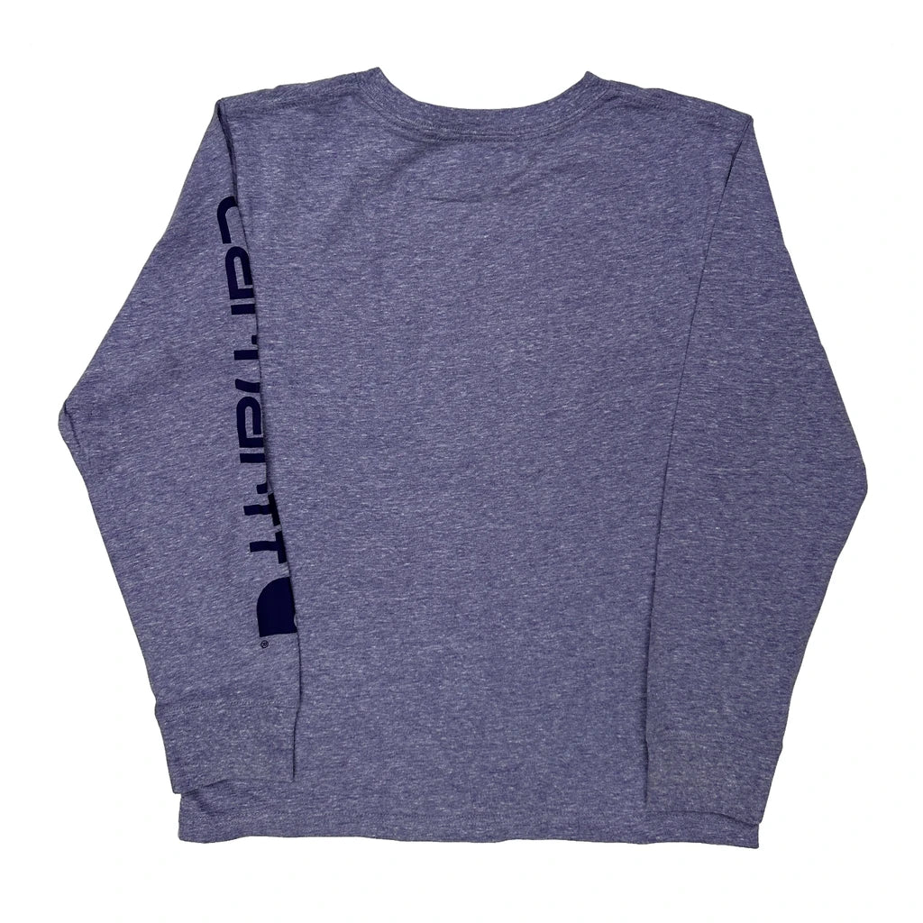 Age 10 Carhartt Long Sleeve T-Shirt - Medium Purple Cotton - Image 2