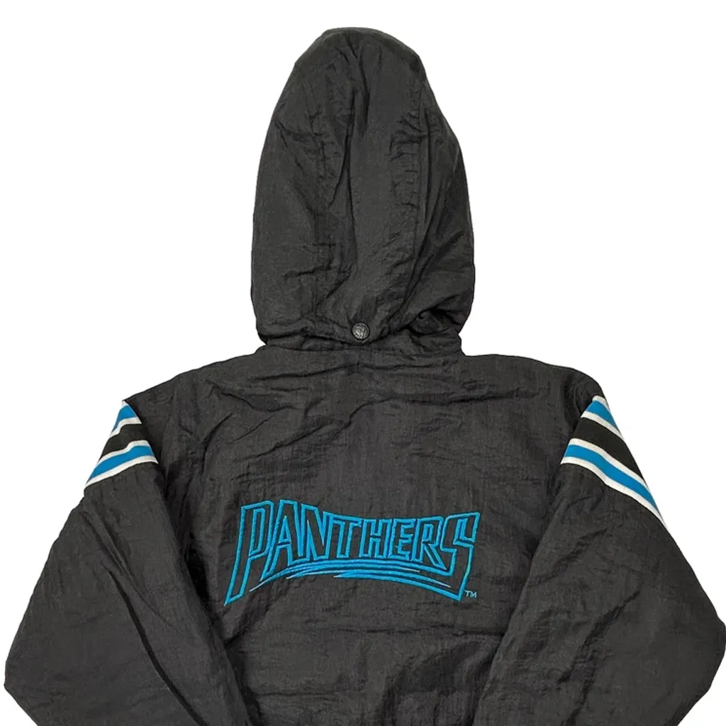 Age 10 Carolina Panthers Starter Jacket - Small Black Polyester - Image 6