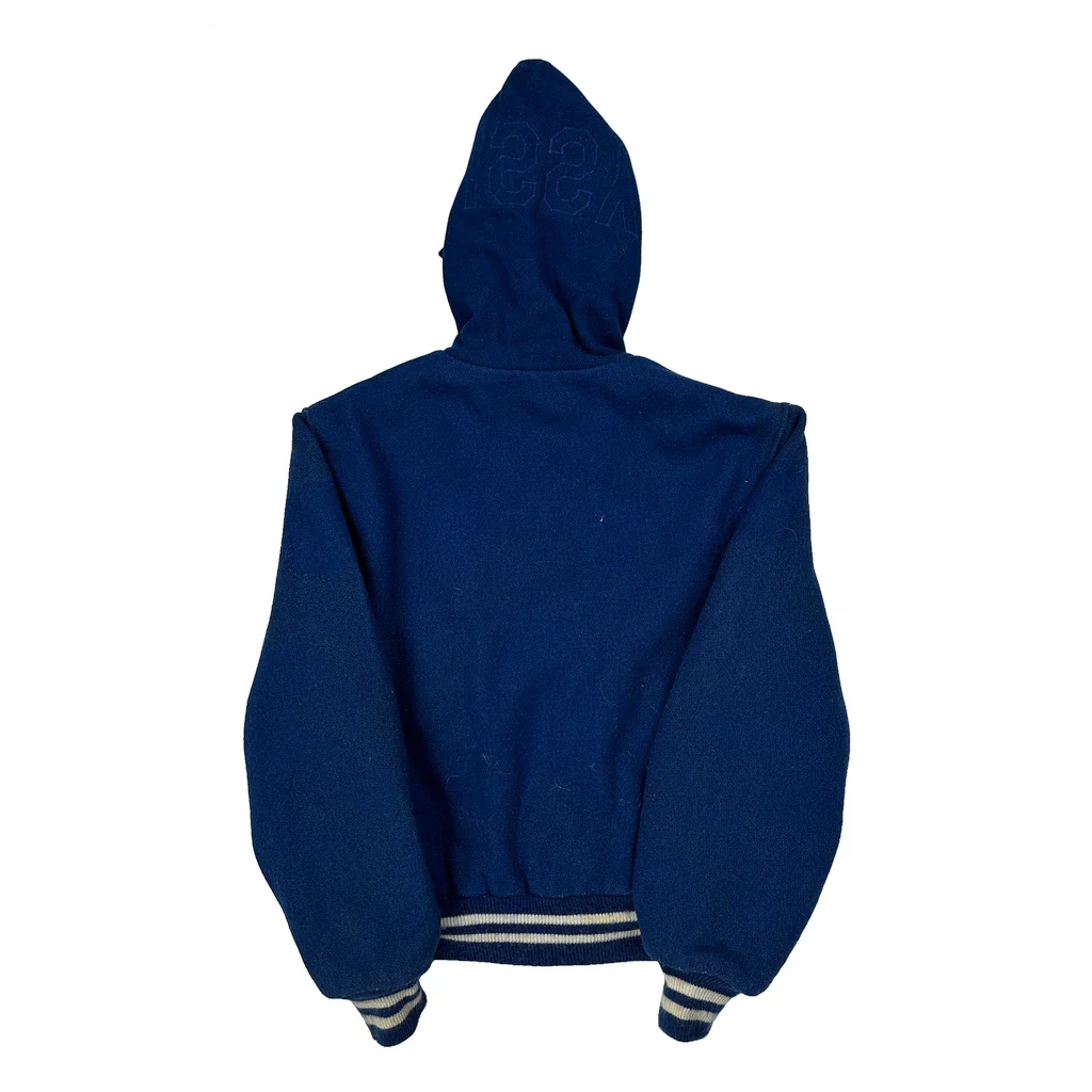 Age 10 Delong Varsity Jacket - XS Blue Wool - Image 2