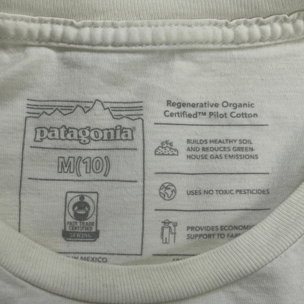 Age 10 Patagonia T-Shirt - Medium White Cotton - Image 3