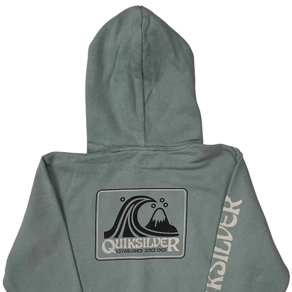 Age 10 Quiksilver Hoodie - Small Grey Cotton - Image 7