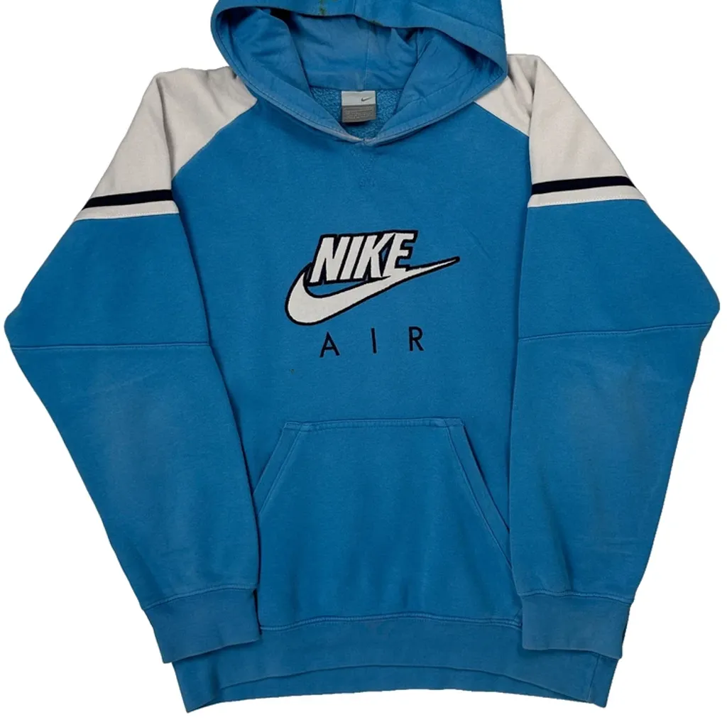 Age 12-13 Nike Hoodie - Large Blue Cotton - Image 4