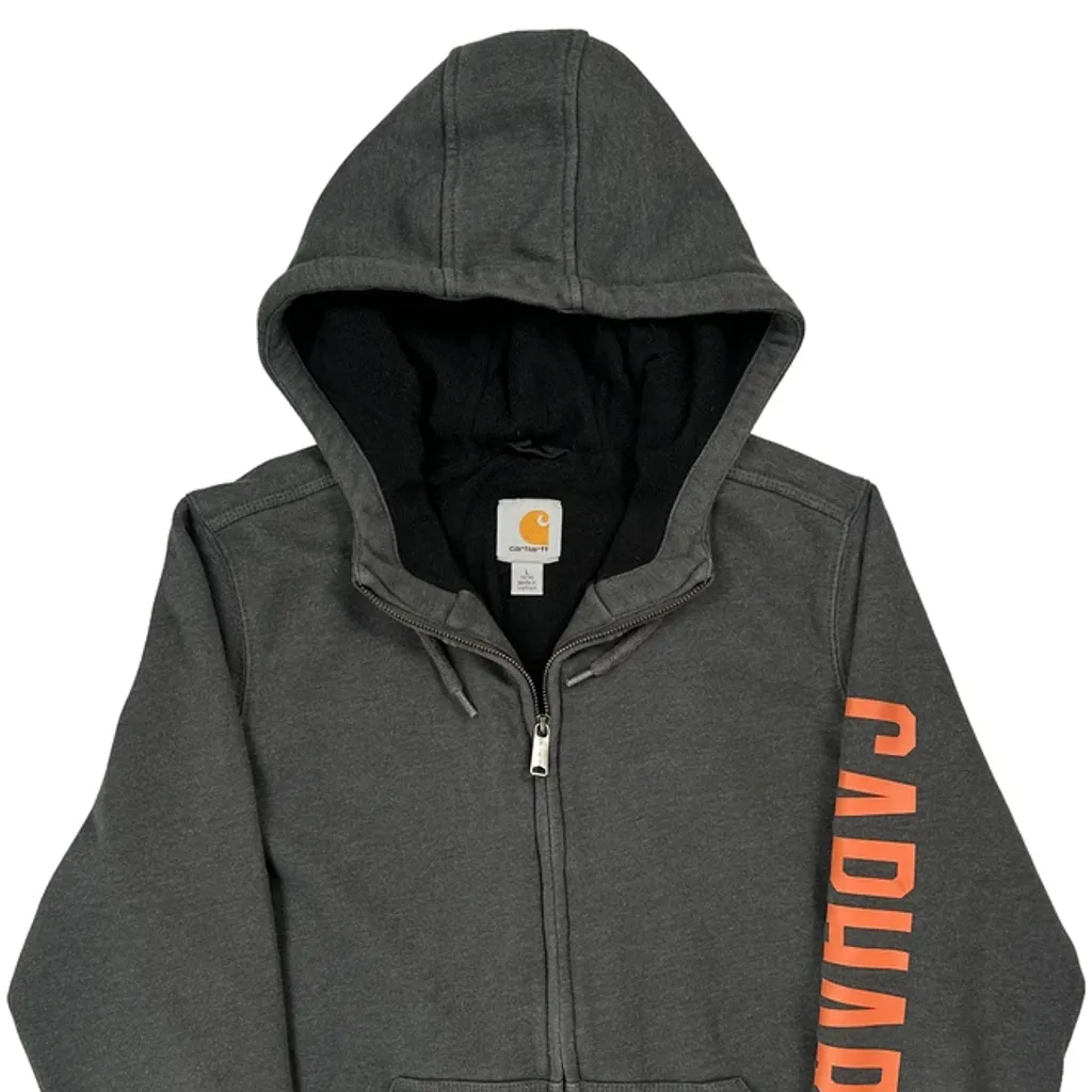 Age 12-14 Carhartt Hoodie - Large Grey Cotton - Image 4