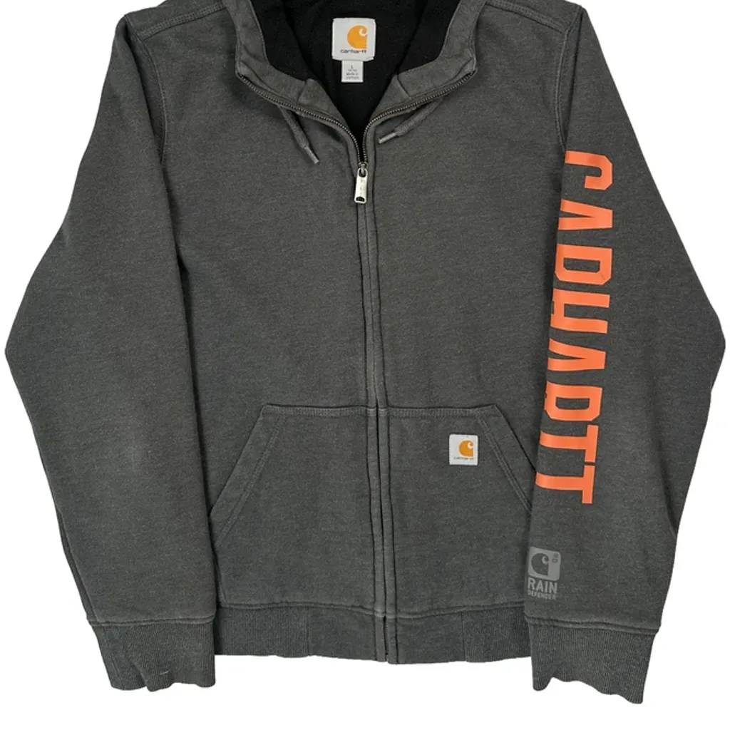 Age 12-14 Carhartt Hoodie - Large Grey Cotton - Image 5