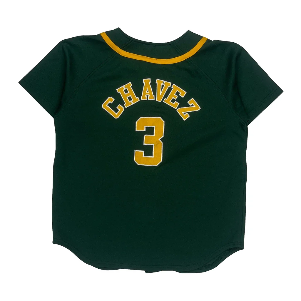 Age 12-14 Nike Oakland Athletics Jersey - Medium Green Polyester - Image 2