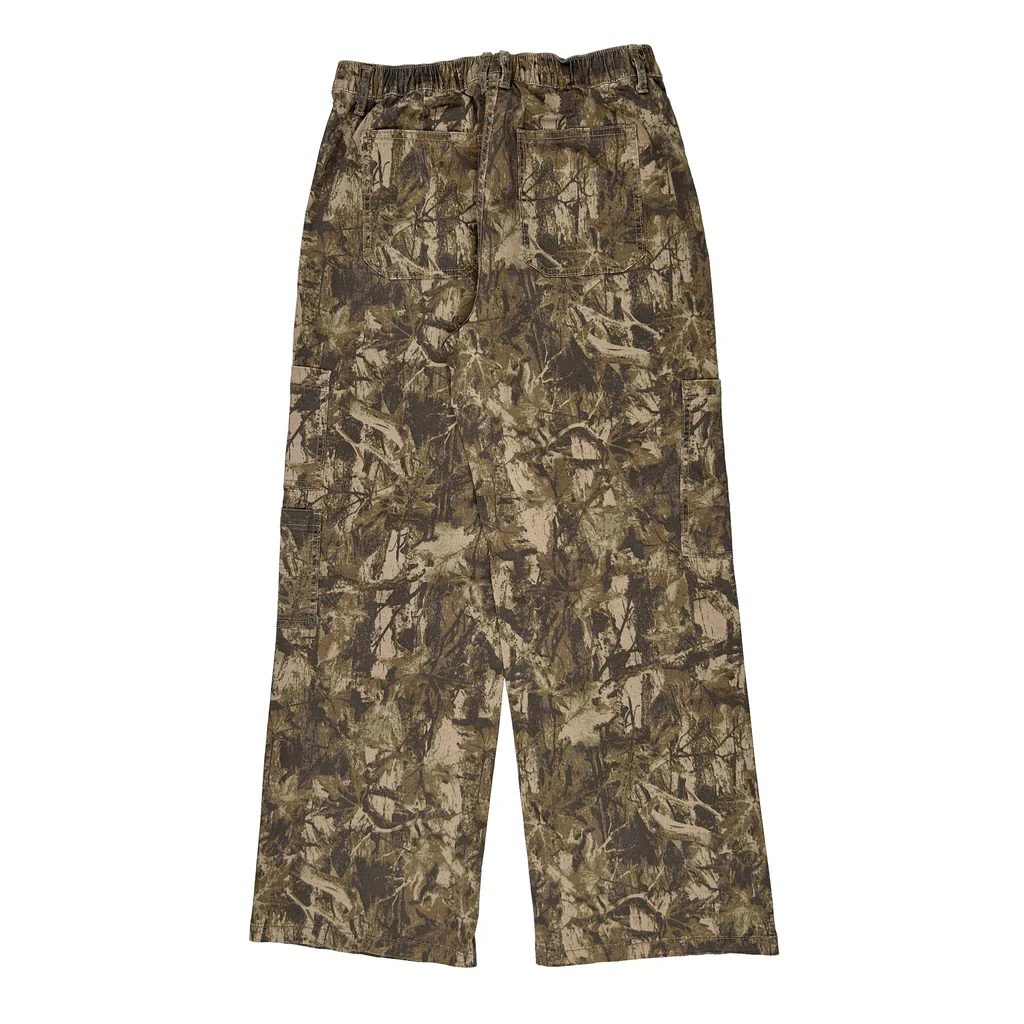 Age 12-14 No Boundaries Camo Cargo Trousers - Large Green Cotton