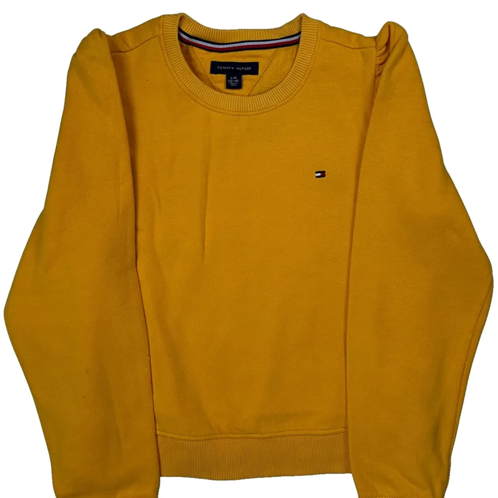 Age 12-14 Tommy Hilfiger Sweatshirt - Large Yellow Cotton - Image 4