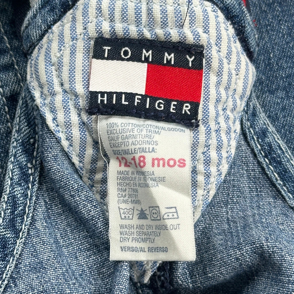 Age 12-18 Months Tommy Hilfiger Dungarees - 2XS Blue Cotton - Image 3