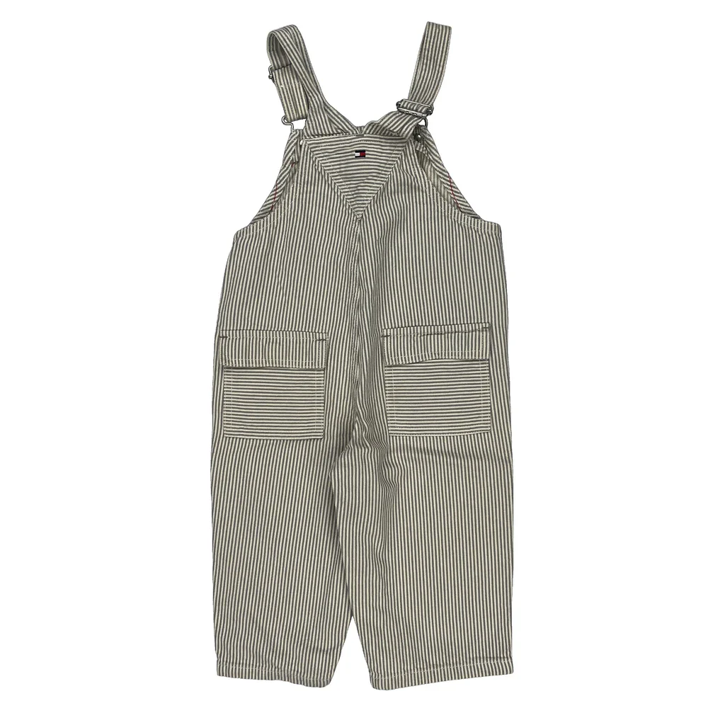 Age 12-18 Months Tommy Hilfiger Striped Overalls - 3XS Gray Cotton