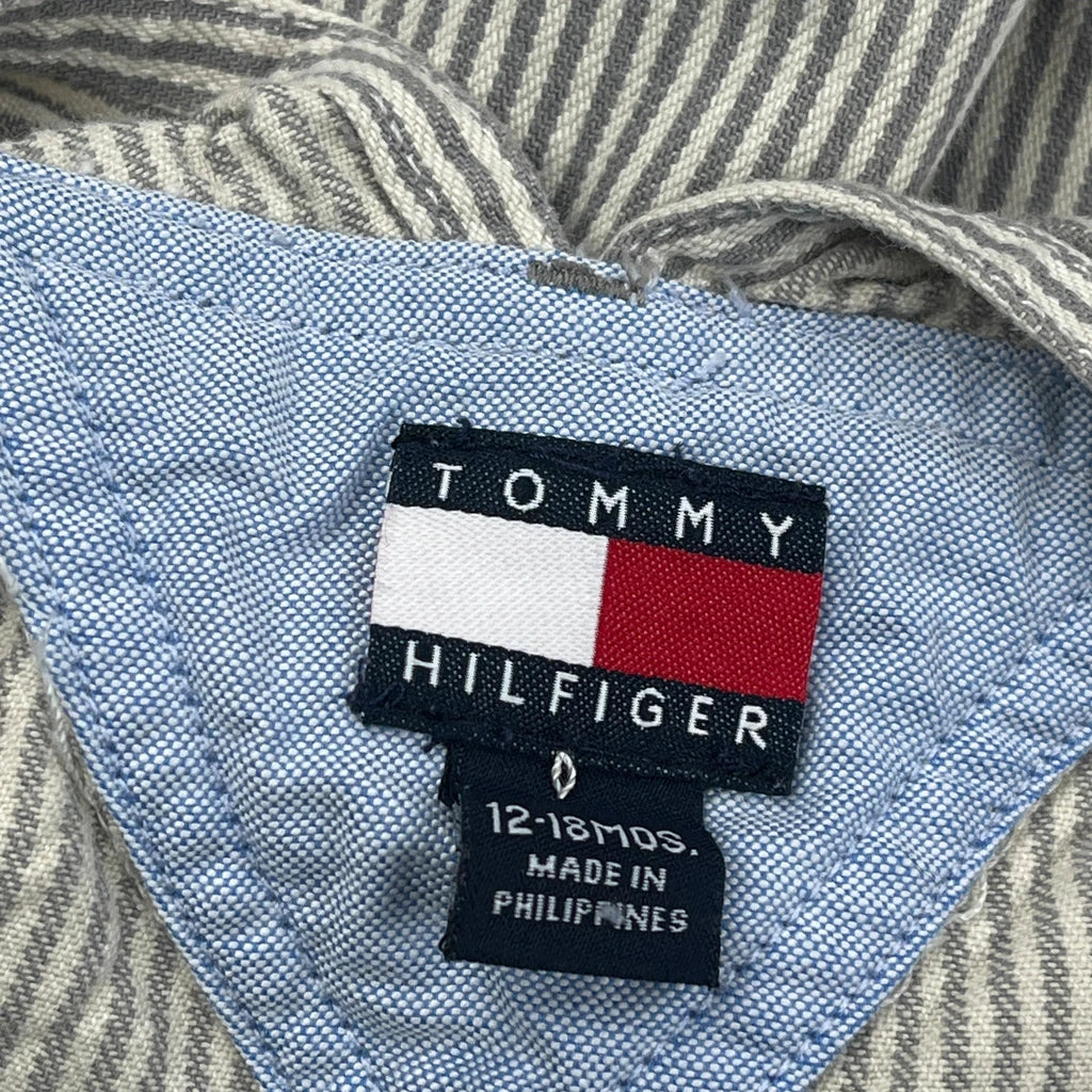 Age 12-18 Months Tommy Hilfiger Striped Overalls - 3XS Gray Cotton - Image 3
